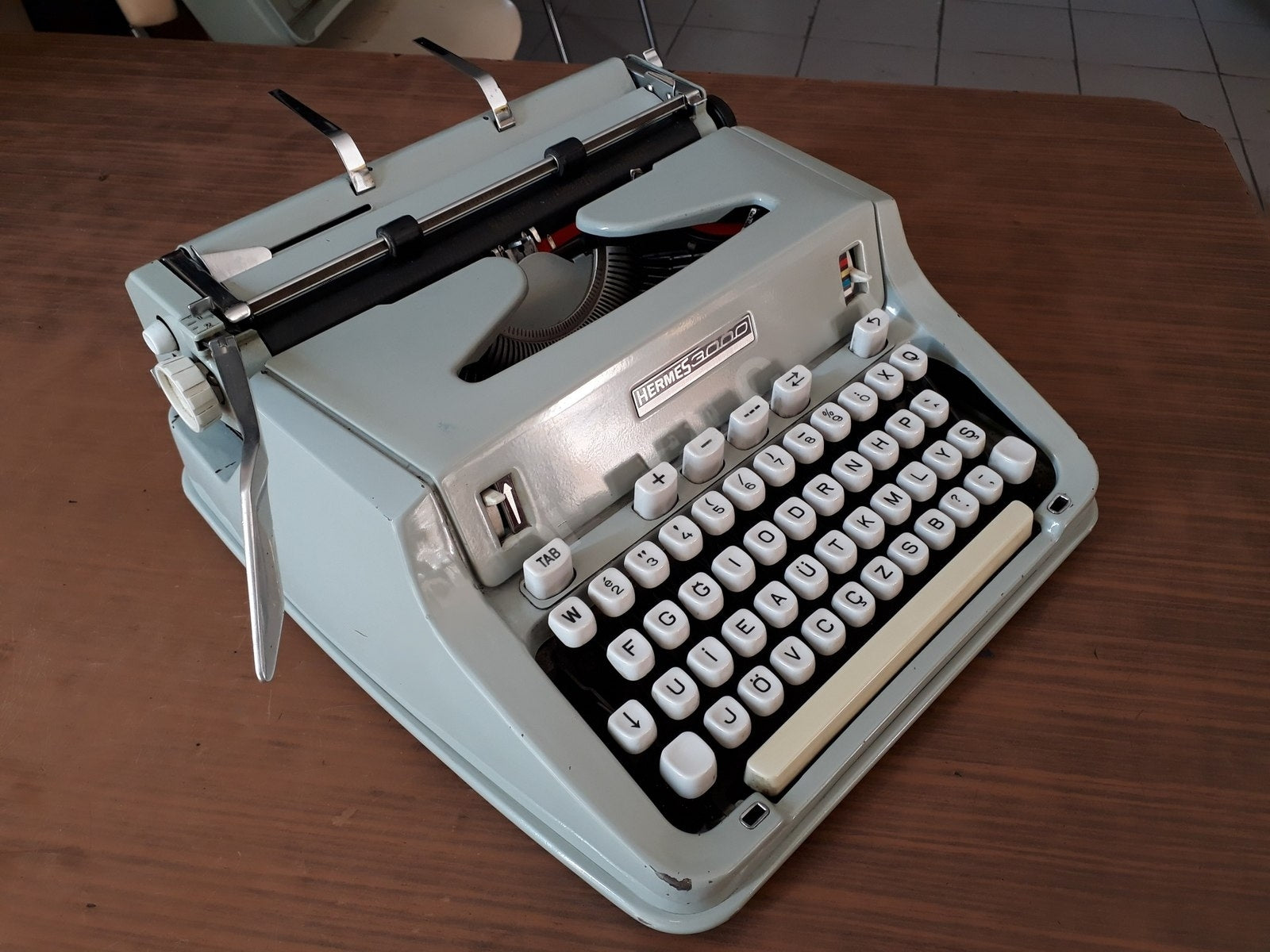 Made in Switzerland 1950s HERMES 3000 Typewriter, Rare Hermes 3000  Typewriter