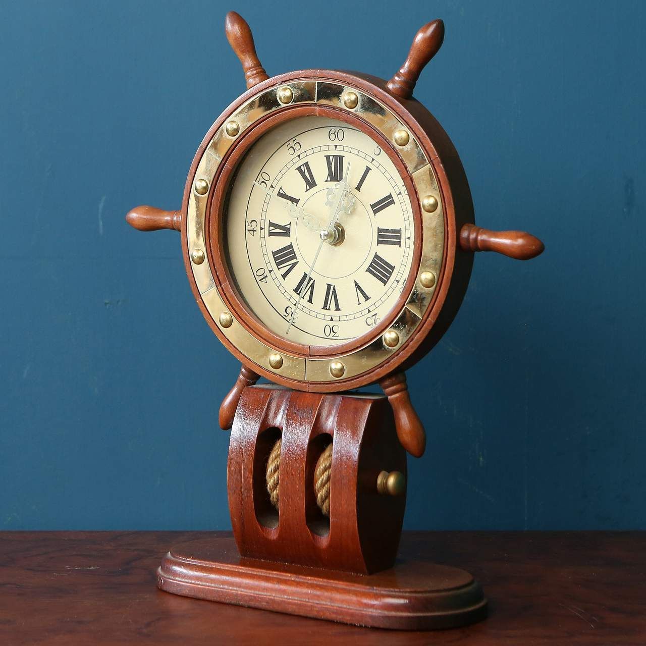 NAUTICAL SHIP WHEEL CLOCK