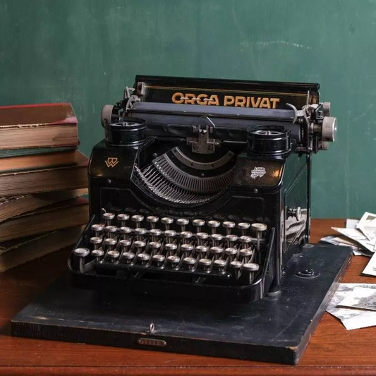 Orga Privat antique office typewriter with glass keys