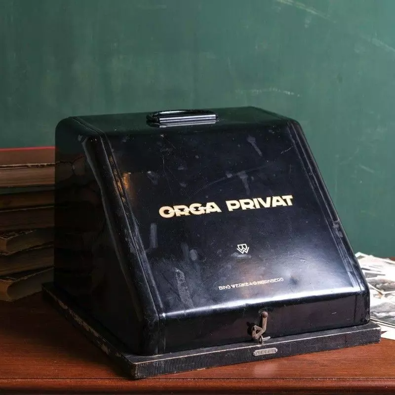 Orga Privat antique office typewriter with glass keys