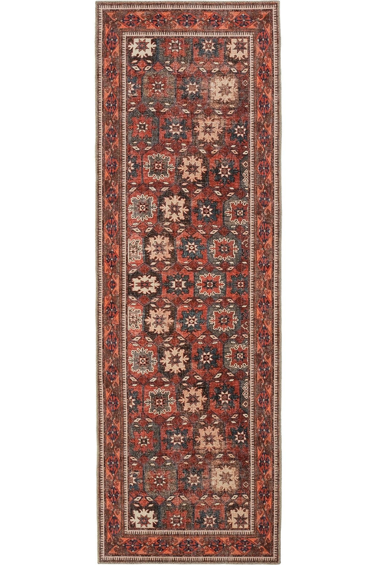 Burgundy Carpet Ethnic Patterned Authentic Woven Chenille Carpet Washable Antique Vintage Living Room Carpet