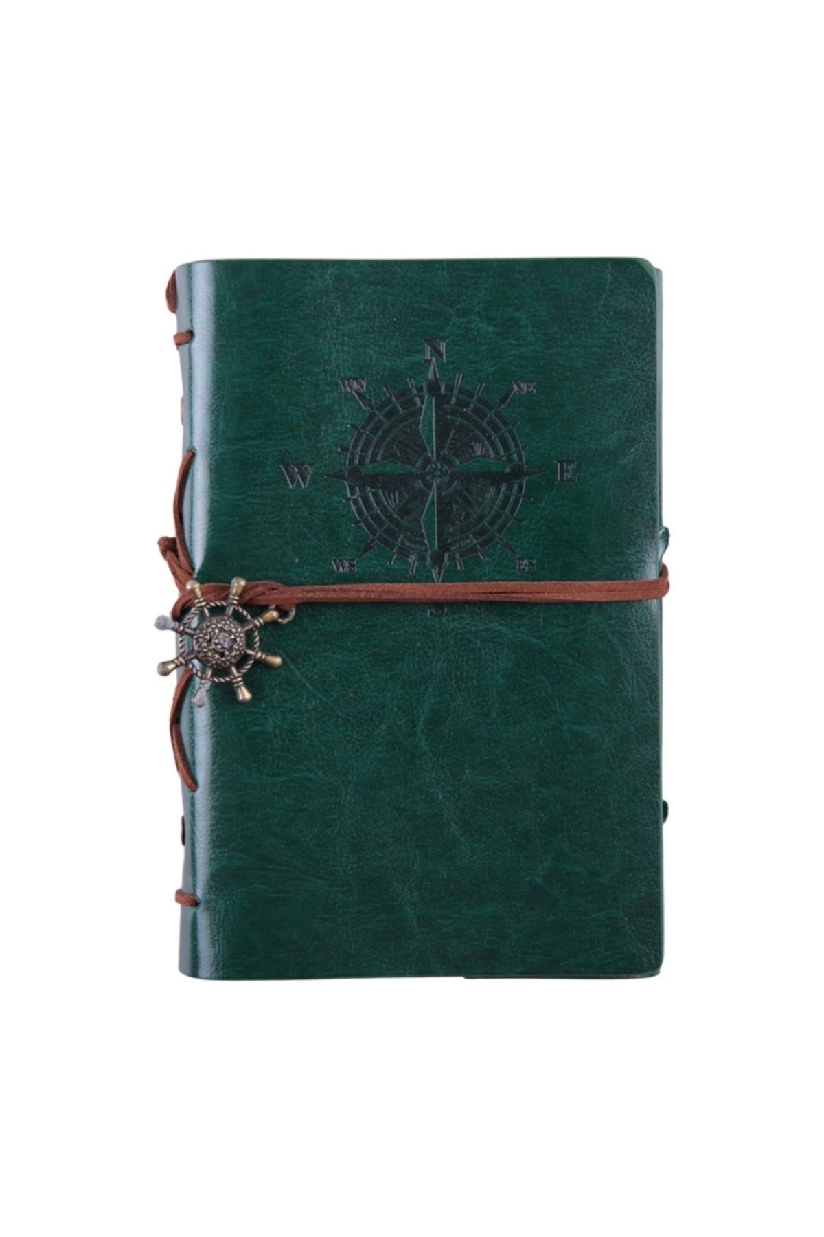 Green Leather Cover Vintage Sailor Themed Diary Keepsake Travel Journal Antique Retro Gift