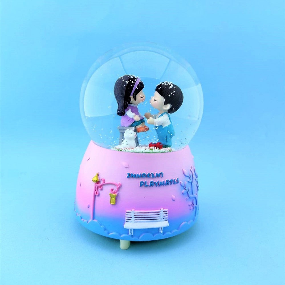 Innocent Kiss Lighting Musical Spray Oversized Snow Globe