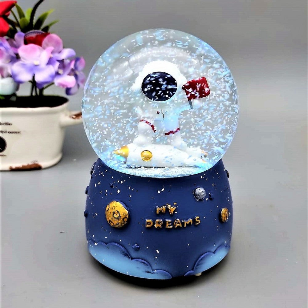 Standing Astronaut Lighted Musical Spray Big Size Snow Globe