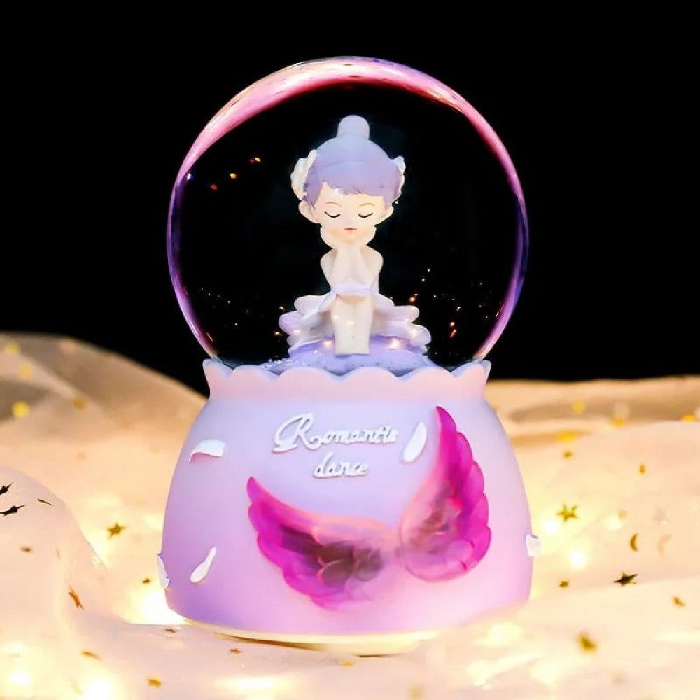 Dreaming Beautiful Girl Lighting Musical Spray Big Size Snow Globe