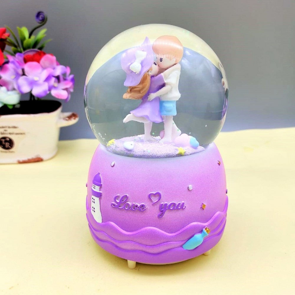 Love you Big Size Snow Globe with Light, Music and Spray