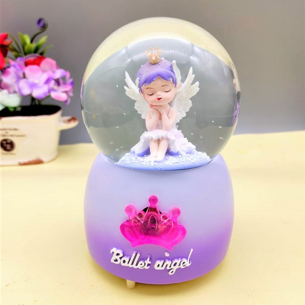 Ballet Angel Cute Girl Lighted Musical And Spray Big Size Snow Globe
