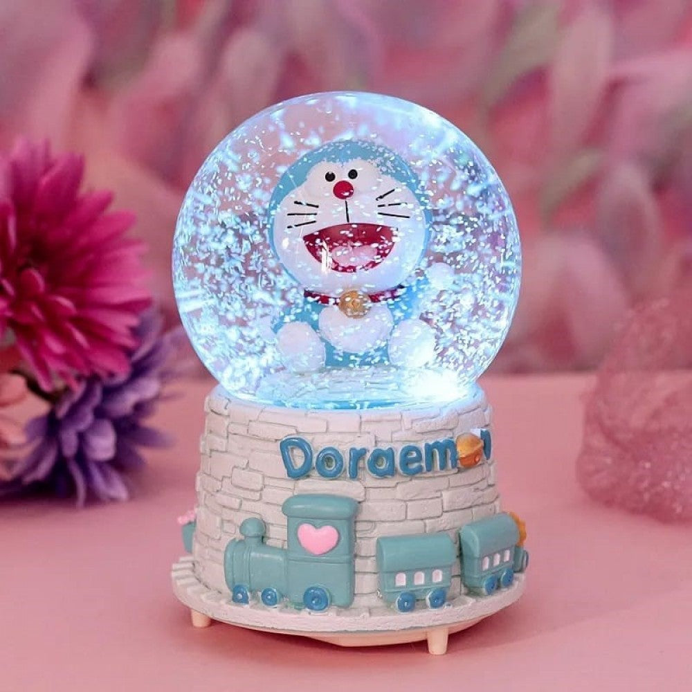 Doraemon Lighted Musical Spray Big Size Snow Globe