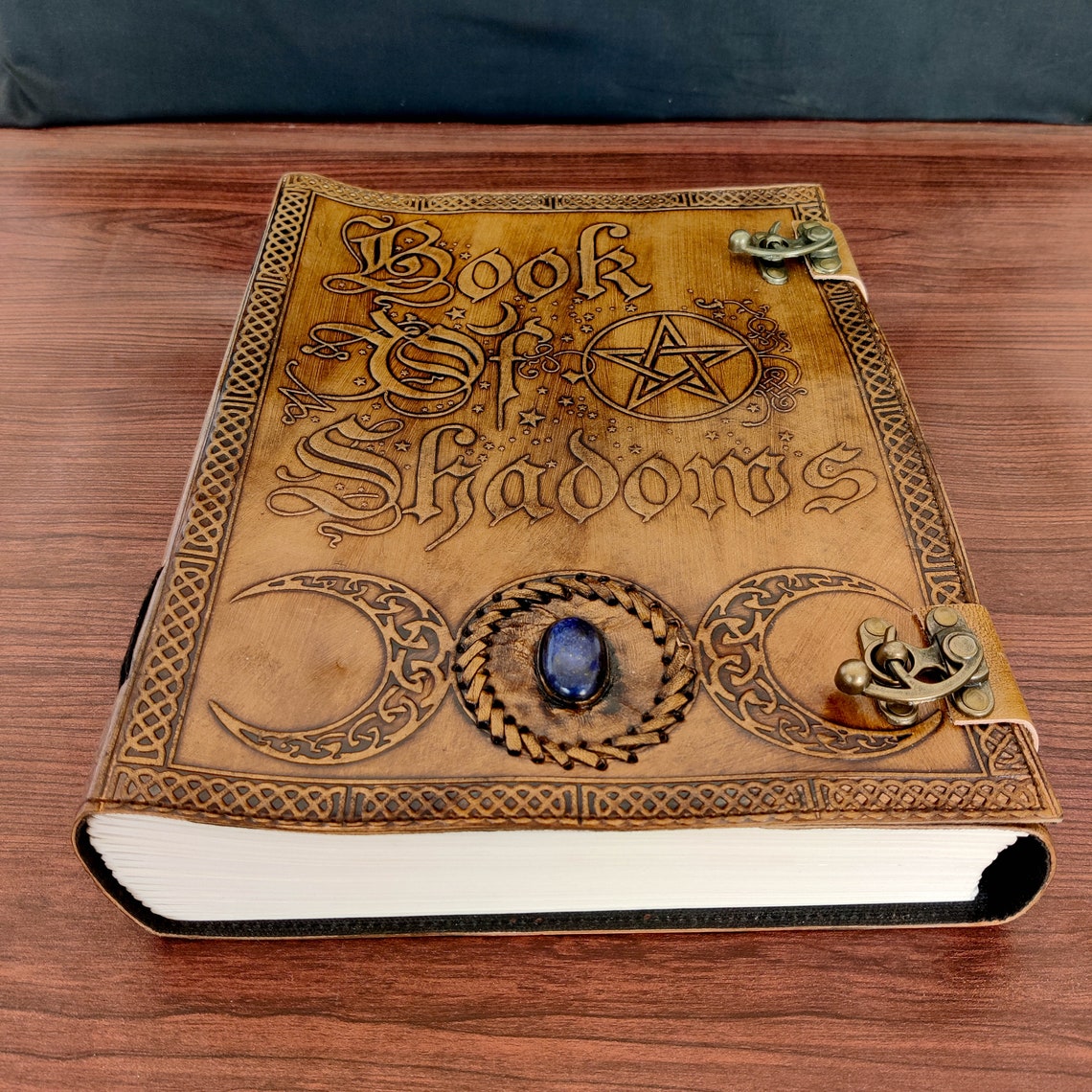 Book of Shadows Large Vintage Leather Journal Grimoire Junk Journal Leather NoteBook SketchBook with Handmade Paper Gifts for Him Her