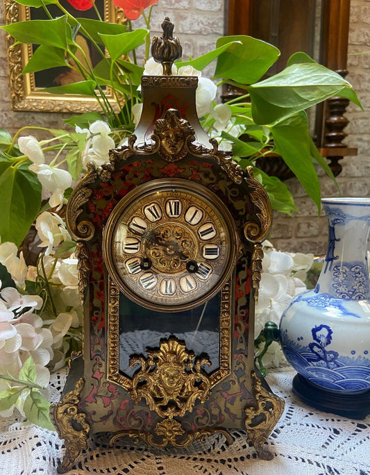 An Antique French Boulle clock, Vintage Rare model, Unique French Clock