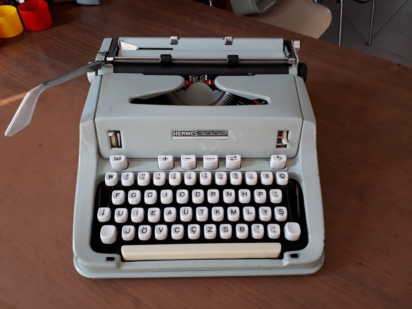 Made in Switzerland 1950s HERMES 3000 Typewriter, Rare Hermes 3000 Typewriter