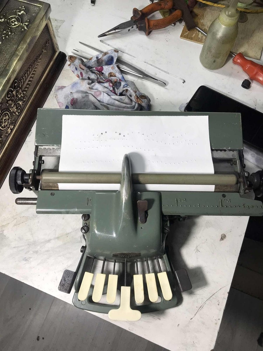 Very Rare Vintage Typewriter Blista for Blind,Embossed Typewriter
