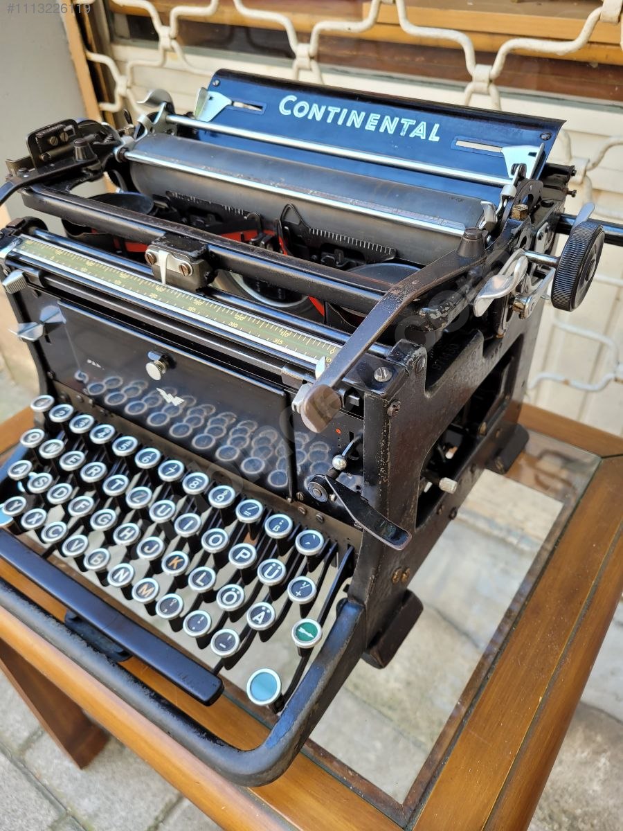 103-Year-Old German-Made Continental Office Typewriter - Rare Glass Key Antique