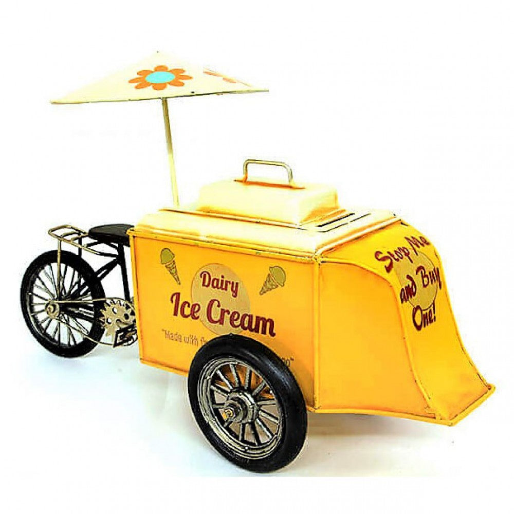 Nostalgic Decorative Ice Cream Car Yellow