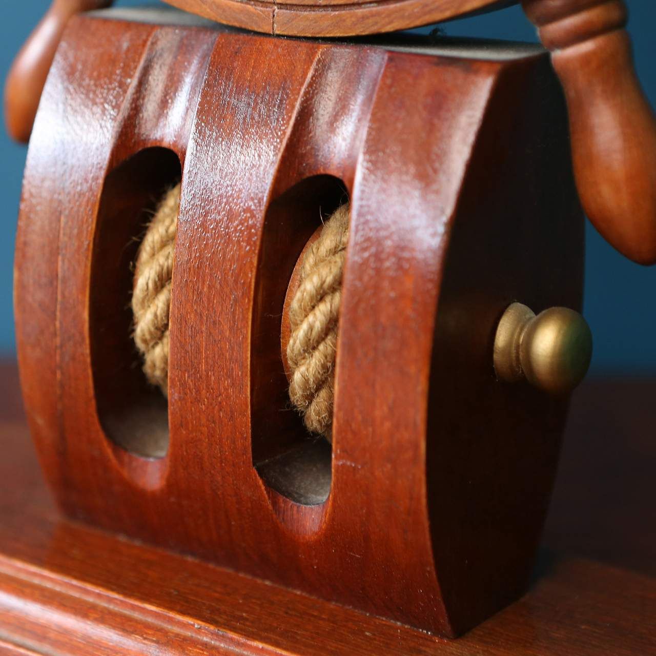 Wooden Sailor's Helm Clock, Antique Sailor's Watch