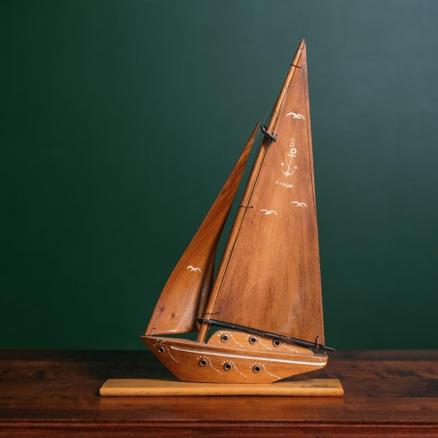 Wooden Sailboat (Boat) Statue