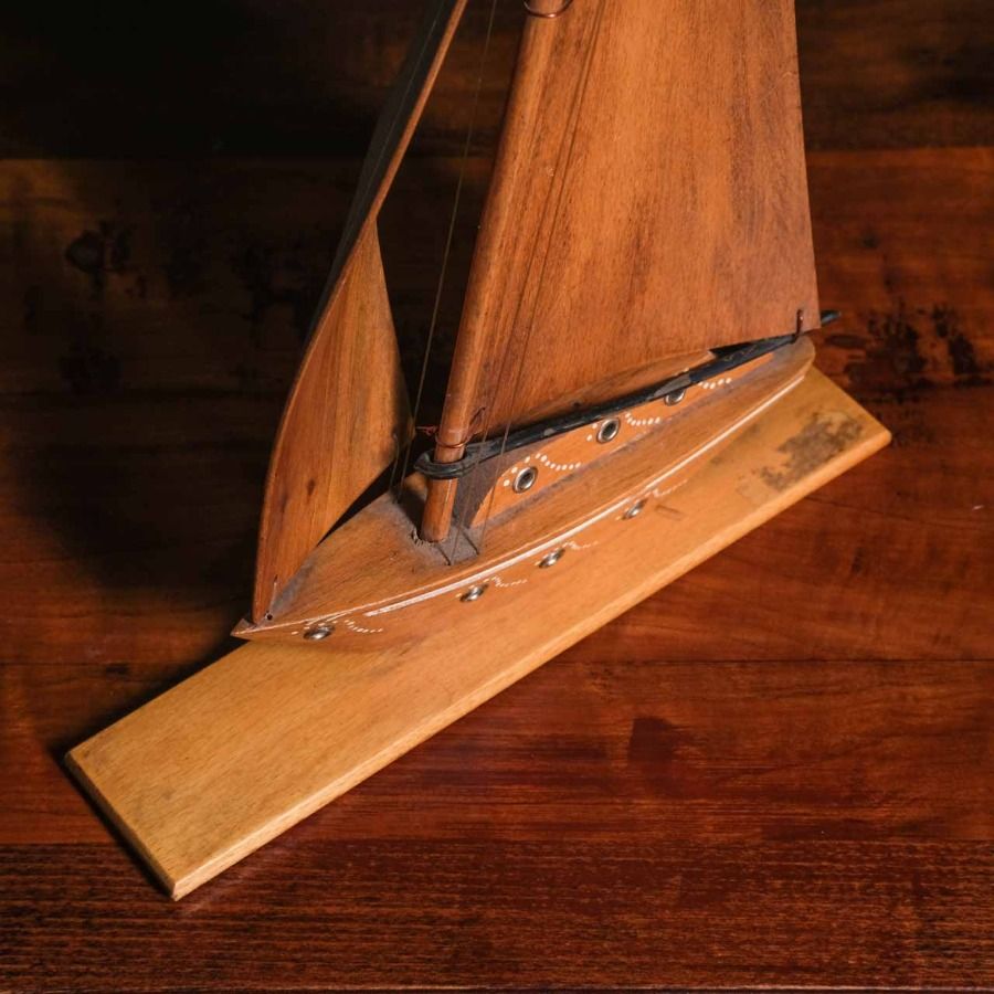 Wooden Sailboat (Boat) Statue