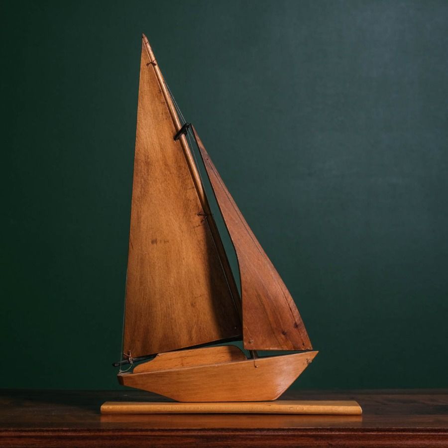 Wooden Sailboat (Boat) Statue
