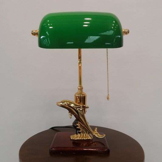 Vintage Banker Lamp (Green Color)