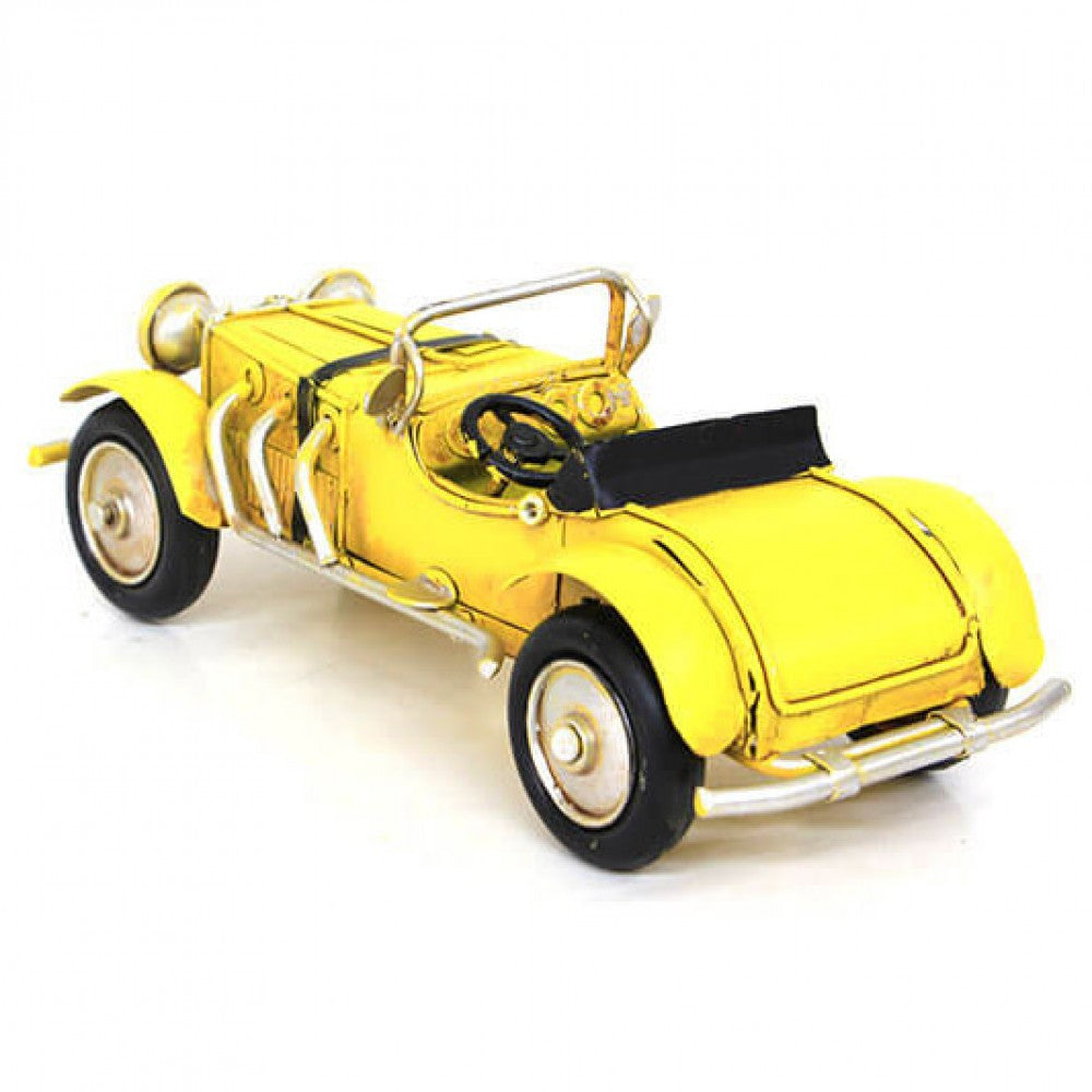 Decorative Nostalgic Metal Classic Car Yellow