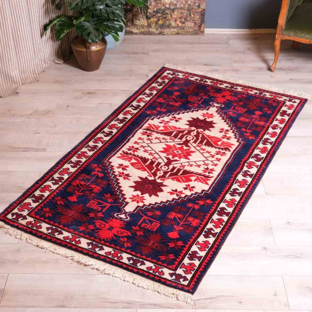 Hand Woven Carpet,Retro Rug,Vintage Carpet,Red Color Vintage Rug,Wool Carpet